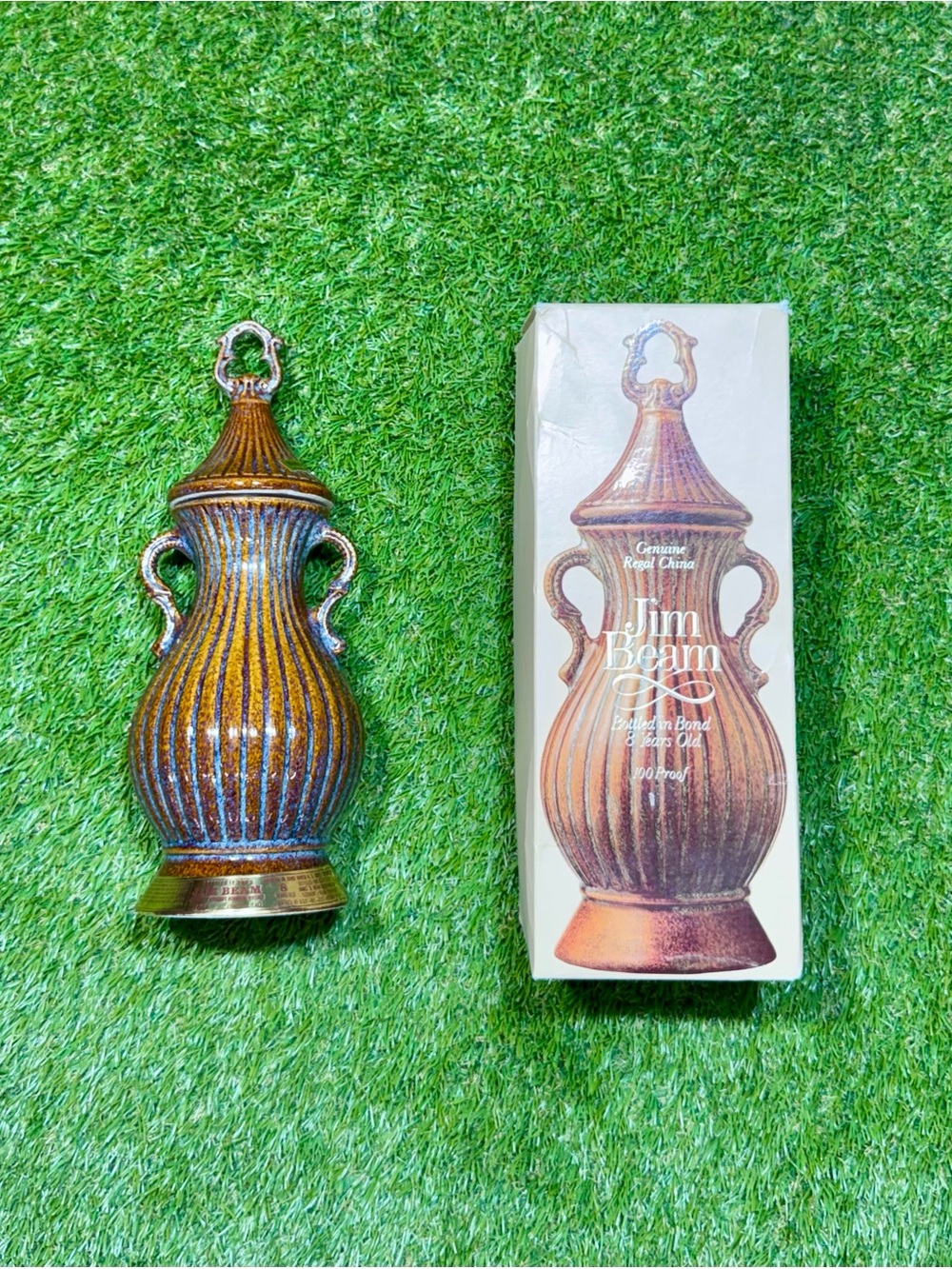 Vintage 1979 Jim Beam Decanter Genuine Regal China Brown Empty Bottle